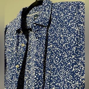 Gap men’s button down shirt navy with white size L large